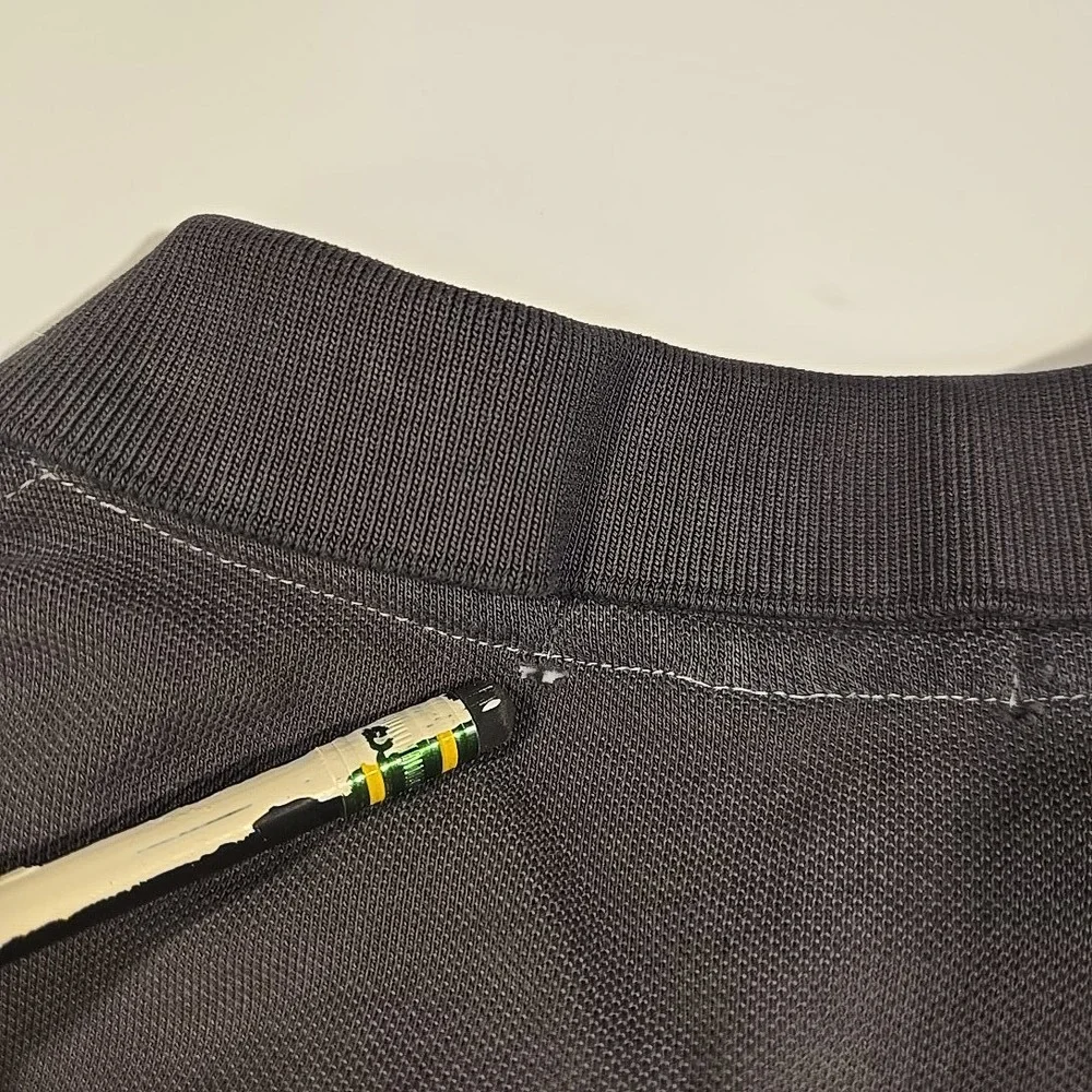 VTG Polo Ralph Lauren‎ Men L Polo Shirt Single Stitch Custom Black Dye Job Gray